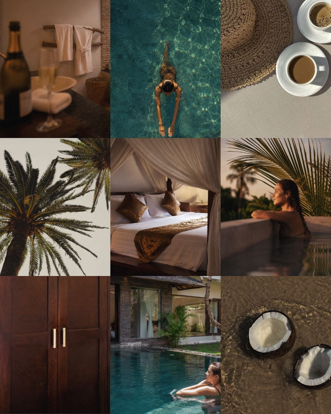 After — the same property under considered creative direction, presented as a warm, editorial nine-image grid.